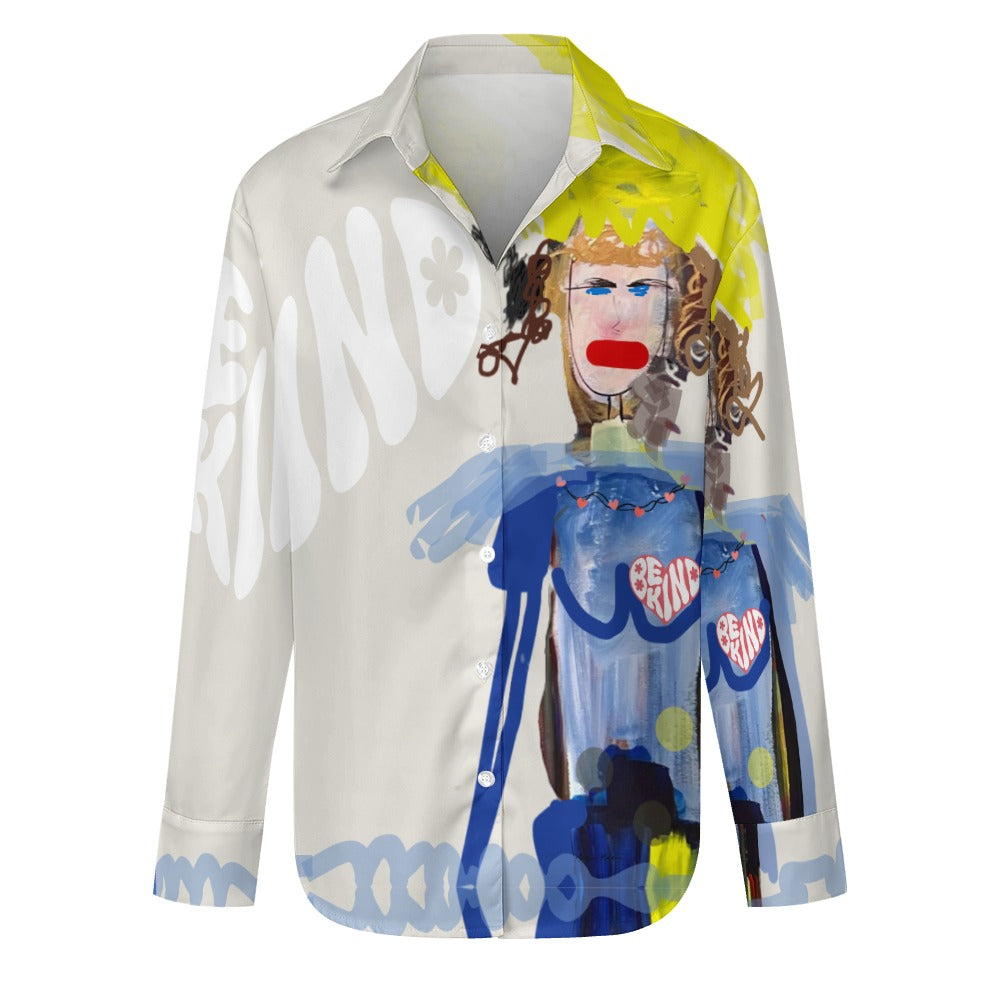 I1039 - Women's Long Sleeve Silk Shirt * Be Kind