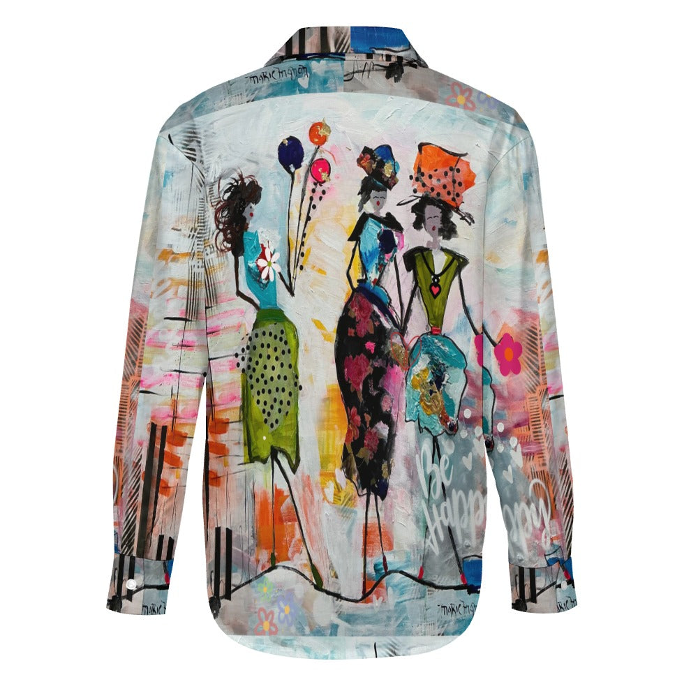 I1037 - Women's Long Sleeve Silk Shirt * Meet the Ladies