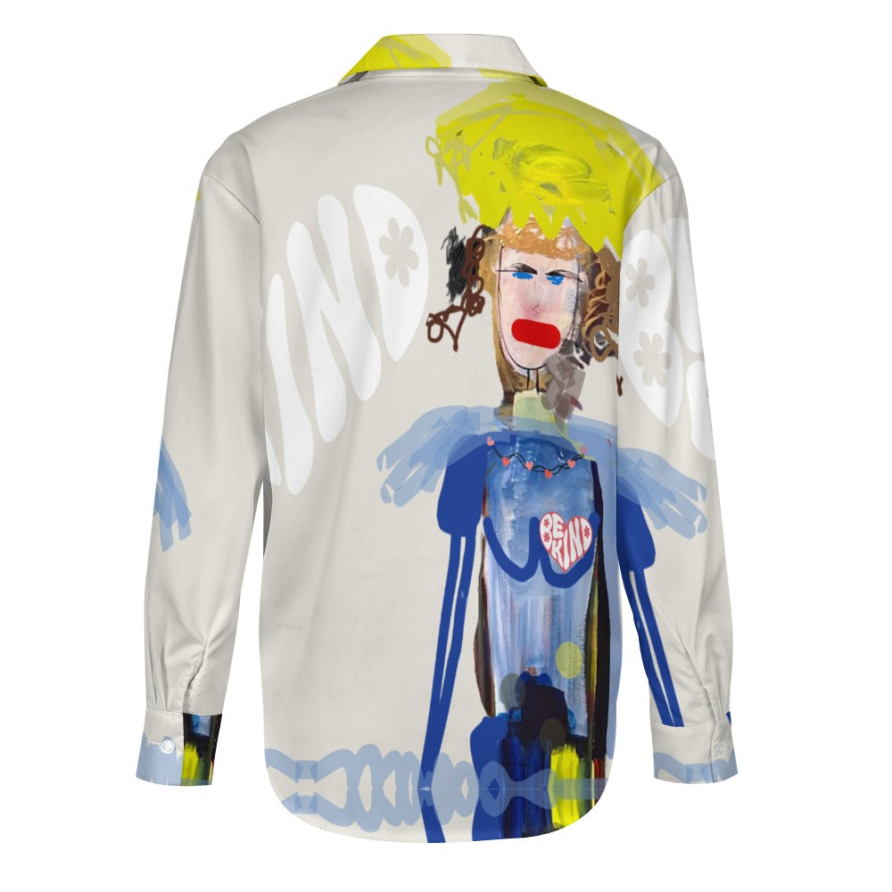 I1039 - Women's Long Sleeve Silk Shirt * Be Kind