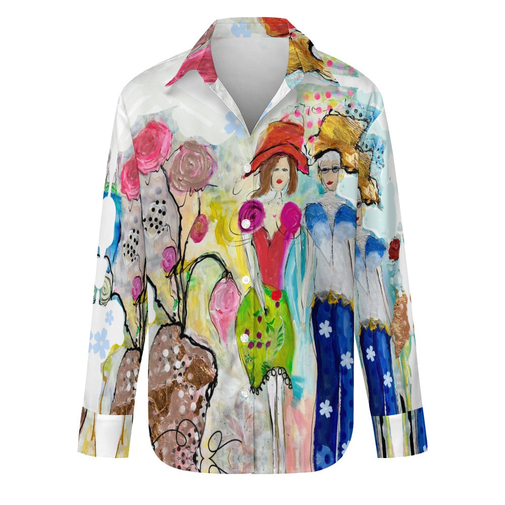 I1035 - Women's Long Sleeve Silk Shirt * Meet the Ladies