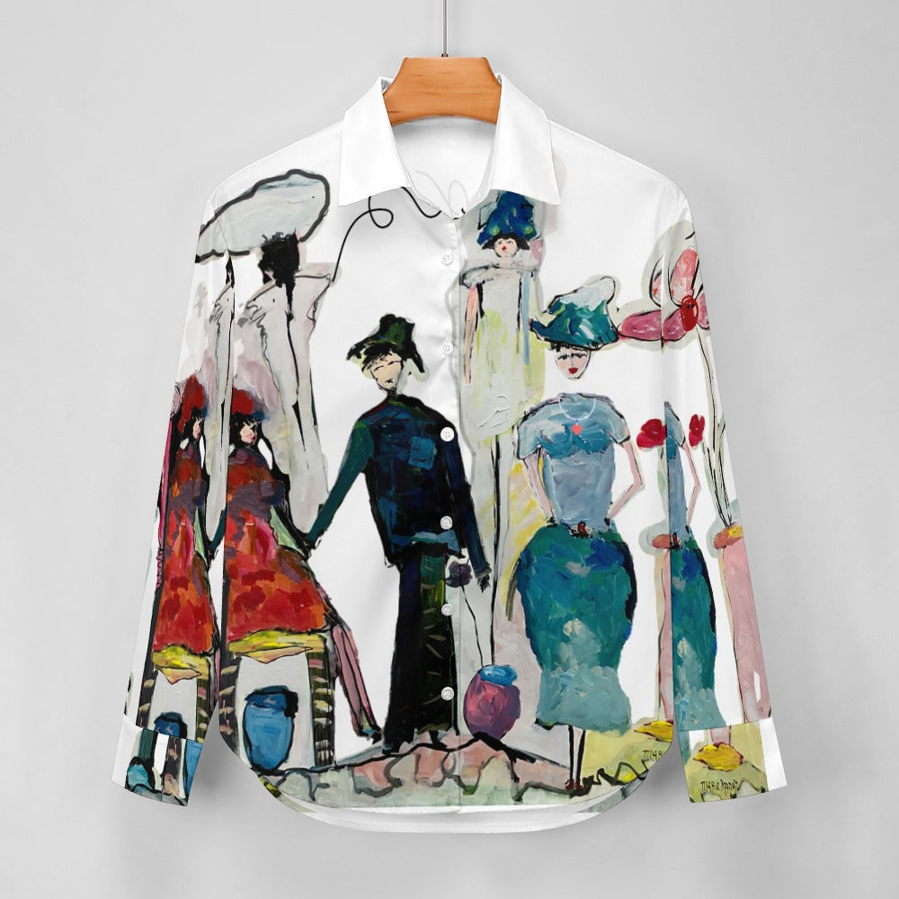 I1036 - Women's Long Sleeve Silk Shirt * Meet the Ladies