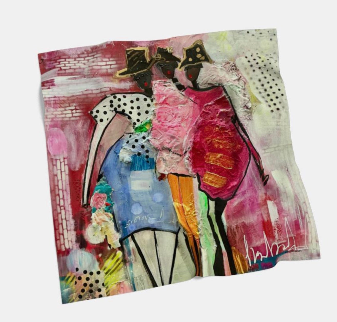 Silk & Cotton Scarf - Sisters - Made in Canada