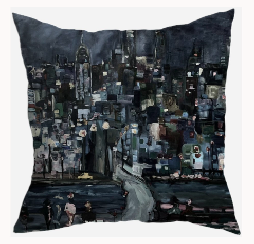 S7011 - Pillow 21 x 21 inches Organic Cotton Duck Canvas - Visiting NY City