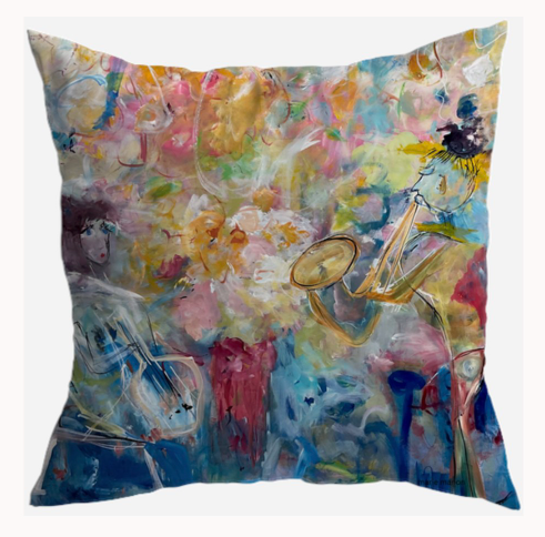 S7033 - Pillow 21 x 21 inches Organic Cotton Duck Canvas - Music to my Ears