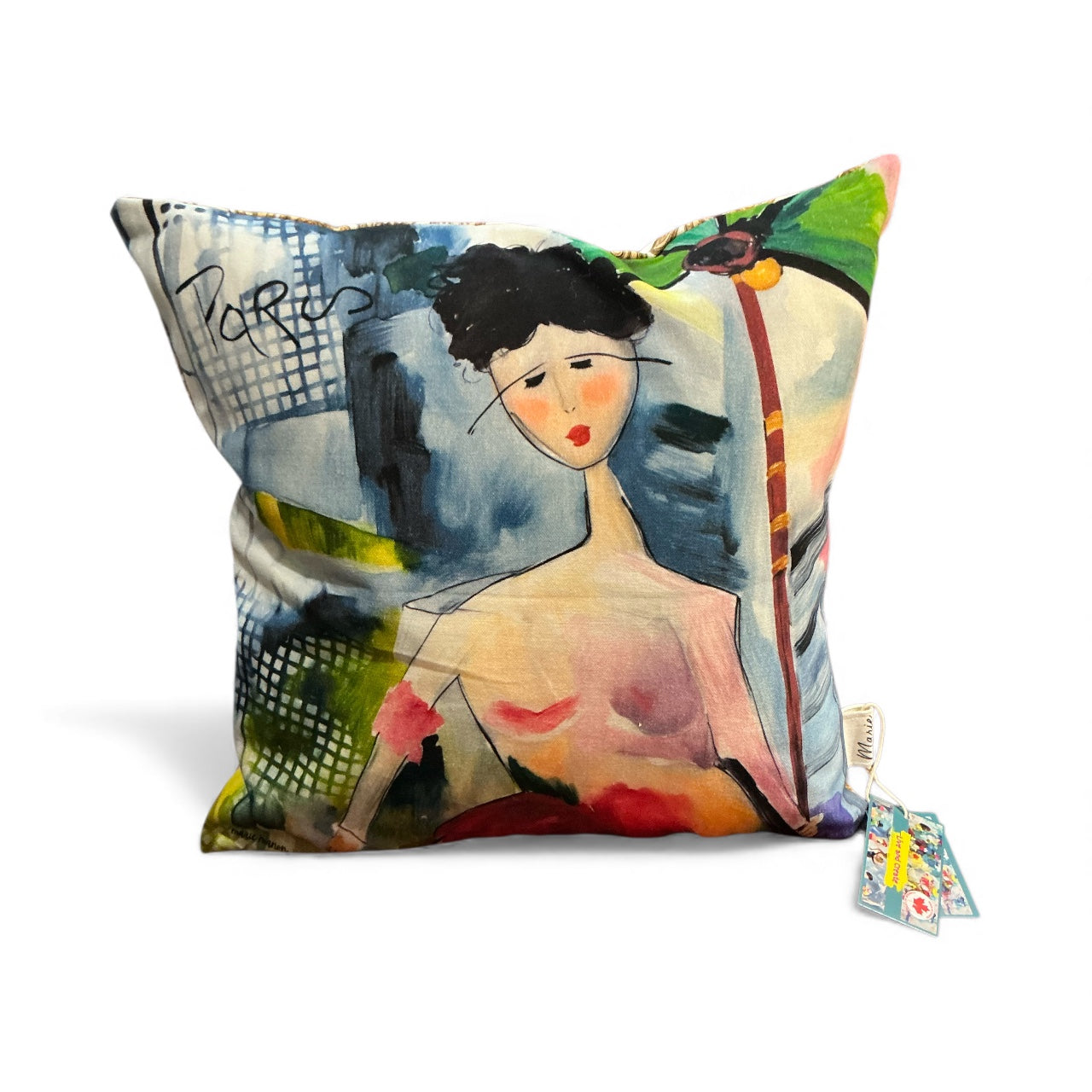 M7057 - pillow 18 x 18 inches Organic Cotton / Linen - Juliette Reversible🇨🇦