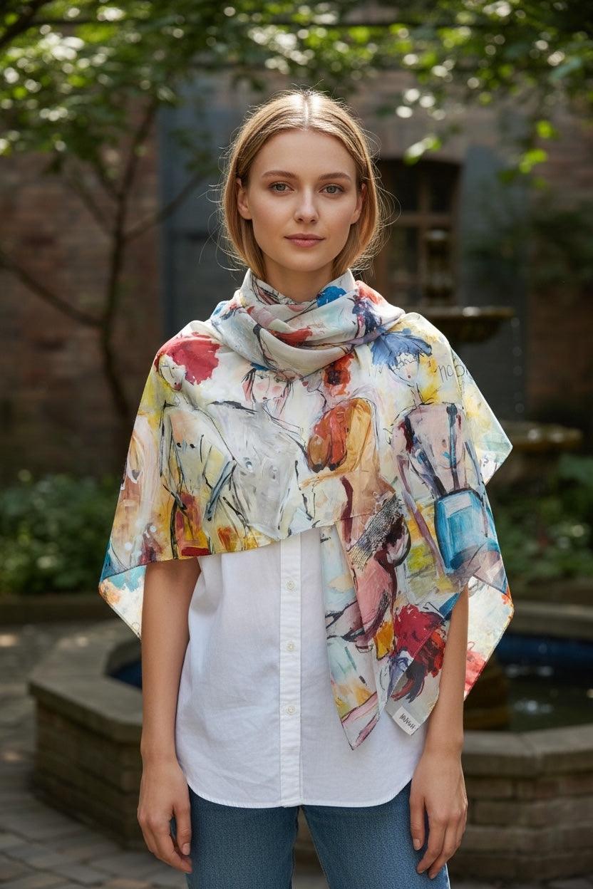 "No Bra Day" Scarf - Modal/Silk 72"x28"