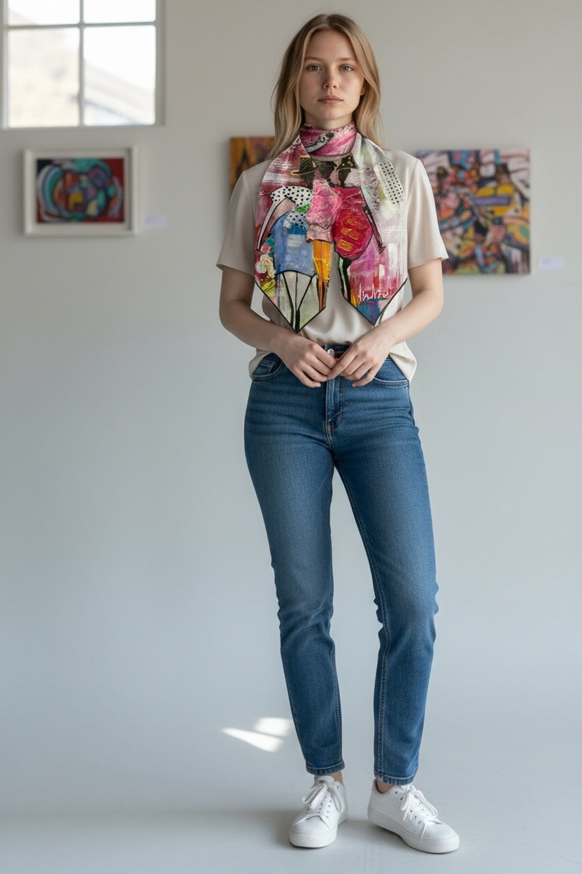 "Sisters" Scarf - Modal/Cashmere 37" x 37"