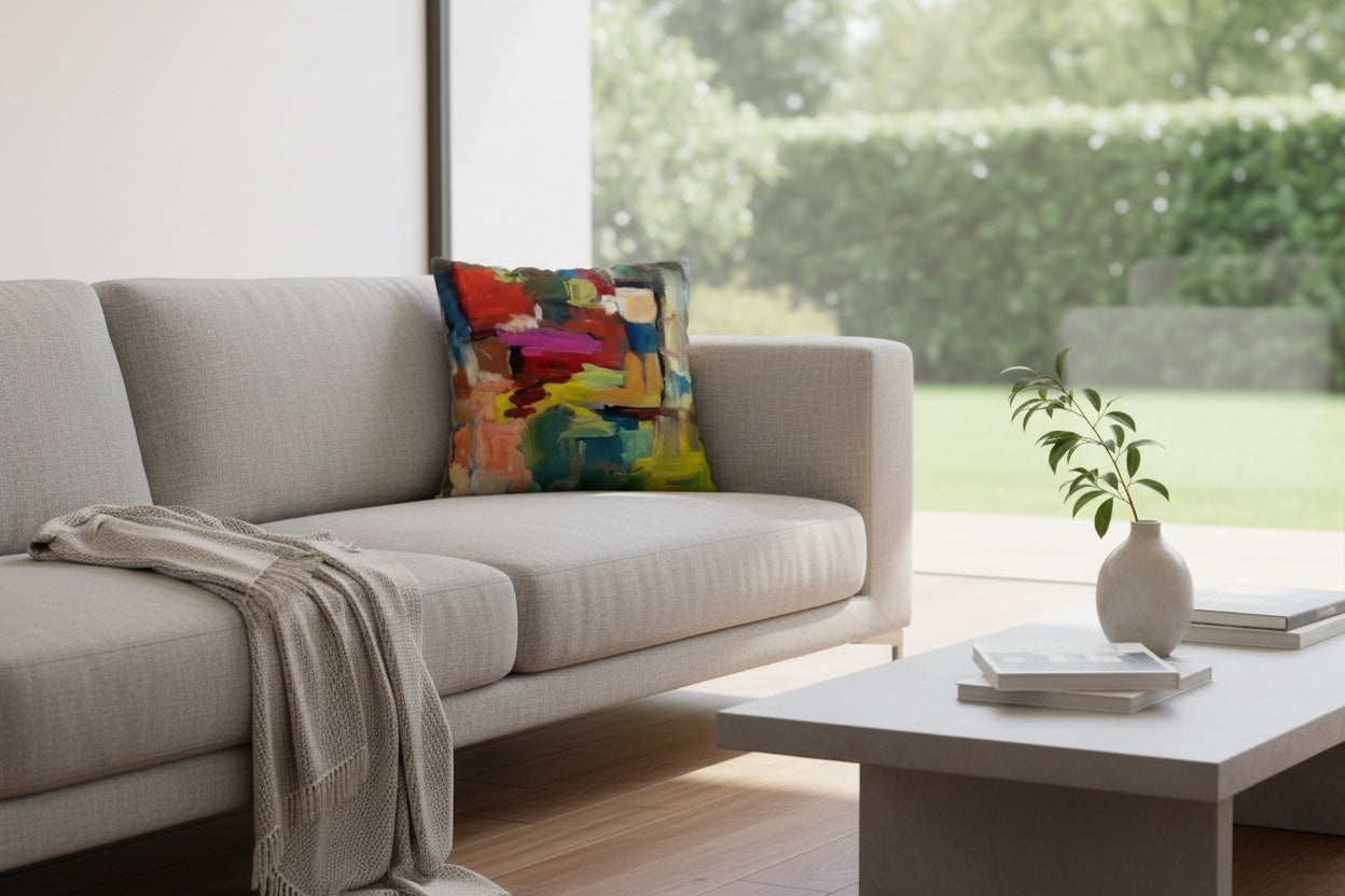 Pillow Cover 22 x 22 inches Organic Cotton / Linen - Who's Marylin - Reversible