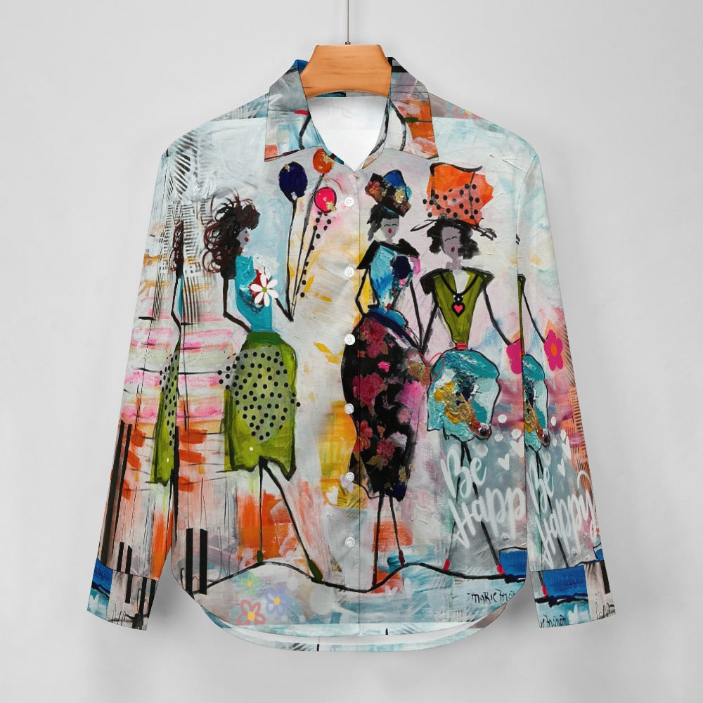 I1037 - Women's Long Sleeve Silk Shirt * Meet the Ladies