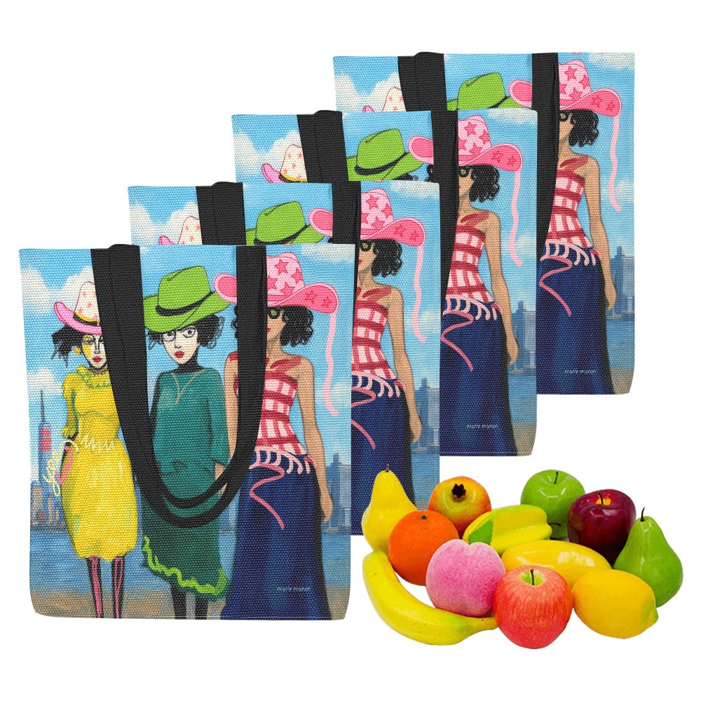 Stampede Canvas Blue Tote Bag (Set of 4)