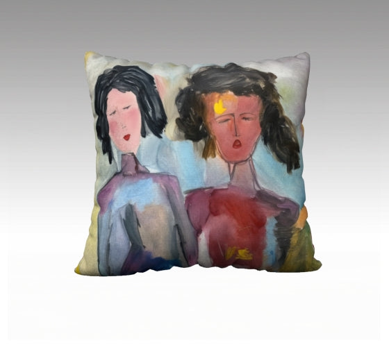 Pillow Cover 22 x 22 inches Organic Cotton / Linen  - Ma Jumelle - My Twin - Reversible
