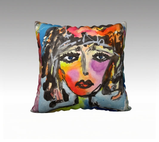 Pillow Cover 22 x 22 inches Organic Cotton / Linen  - Sofia - Reversible