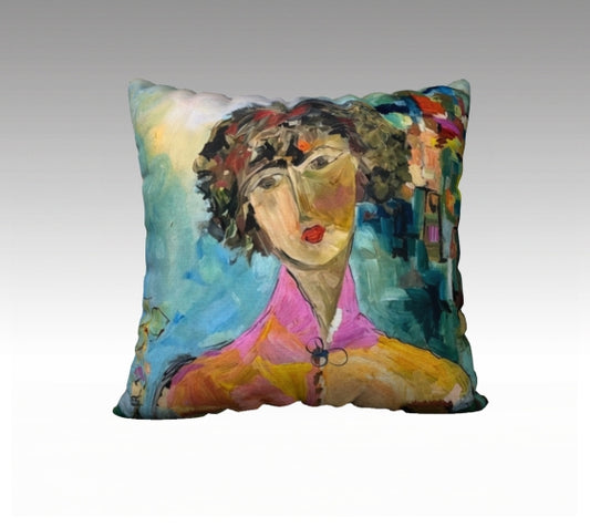 Pillow Cover 22 x 22 inches Organic Cotton / Linen  - Who's Marylin - Reversible