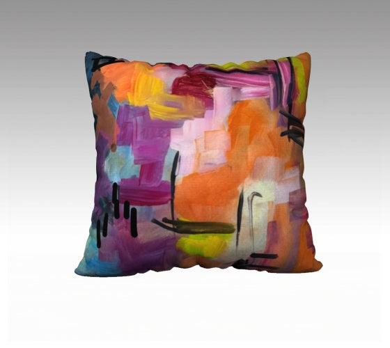 Pillow Cover 22 x 22 inches Organic Cotton / Linen  - Princesse du Village - Reversible