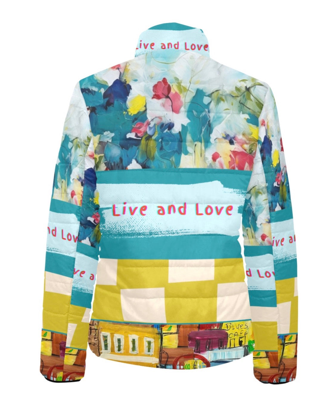 I1200 - Women's Stand-Up Collar Padded Jacket * Live and Love