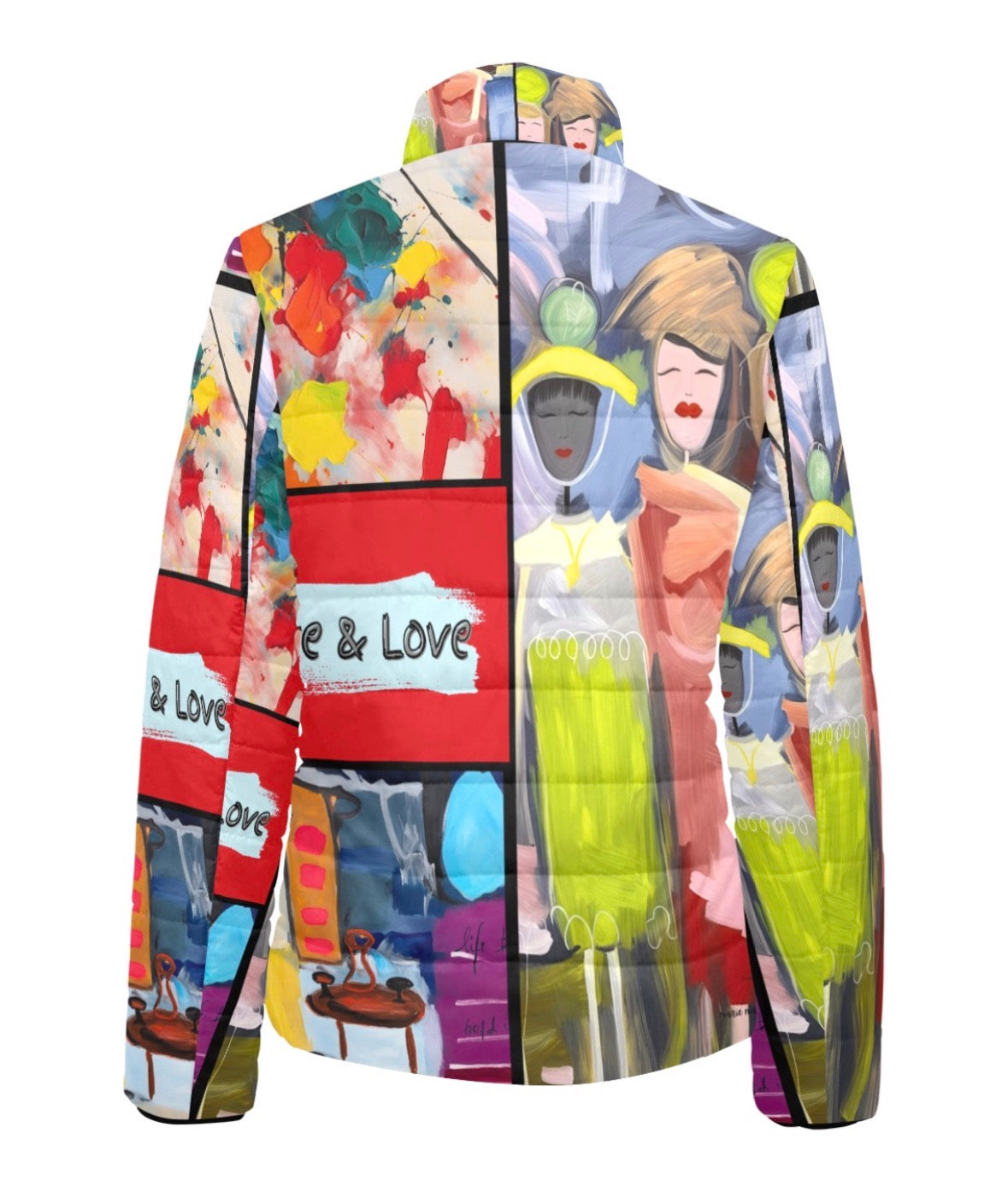 I1201 - Women's Stand-Up Collar Padded Jacket * Live and Love