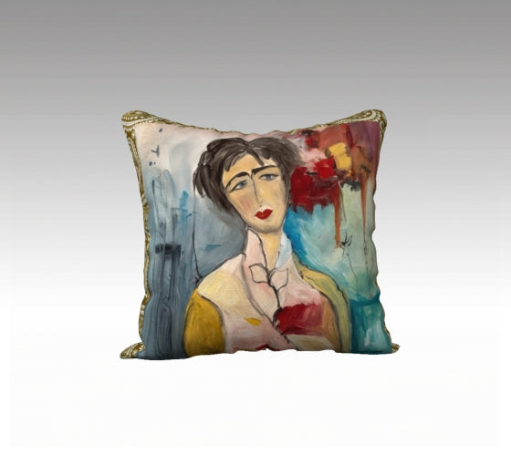 Pillow Cover 18 x 18 inches Organic Cotton / Linen  - Working Days - Reversible