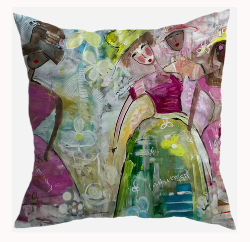 S7018 - Pillow 21 x 21 inches Organic Cotton Duck Canvas - Love You Beautiful