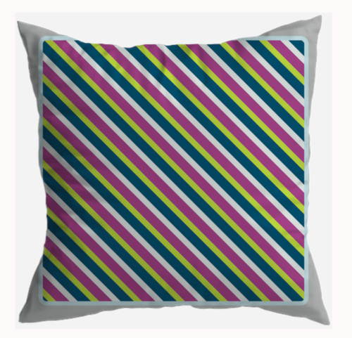 S7020 - Pillow 21 x 21 inches Organic Cotton Duck Canvas - Love You Beautiful Stripes