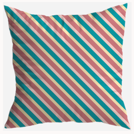S7023 - Pillow 21 x 21 inches Organic Cotton Duck Canvas - Flower Girl Stripes