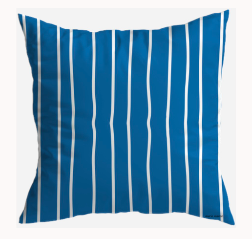 S7026 - Pillow 21 x 21 inches Organic Cotton Duck Canvas - Happy Mardi Stripes