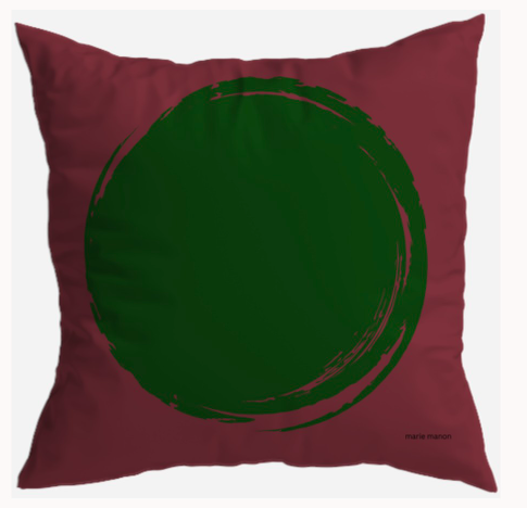 S7029 - Pillow 21 x 21 inches Organic Cotton Duck Canvas - Art is Magic Circle