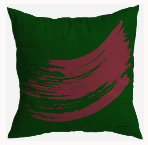 S7028 - Pillow 21 x 21 inches Organic Cotton Duck Canvas - Art is Magic Brush Strokes