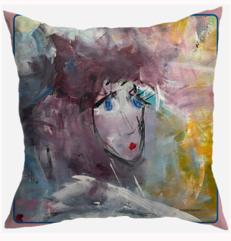 S7034 - Pillow 21 x 21 inches Organic Cotton Duck Canvas - Music to my Ears Lady