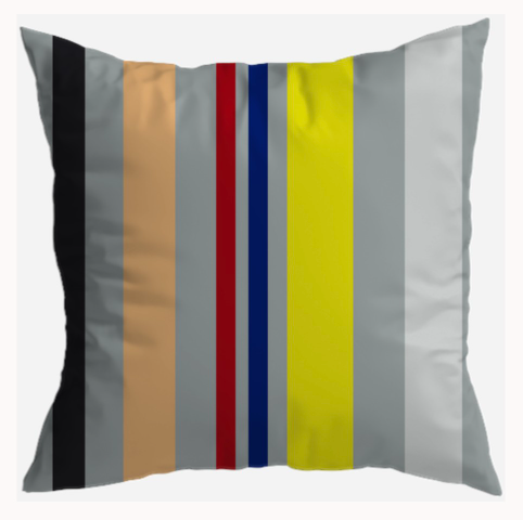 S7037 - Pillow 21 x 21 inches Organic Cotton Duck Canvas - Life can be Simple Stripes