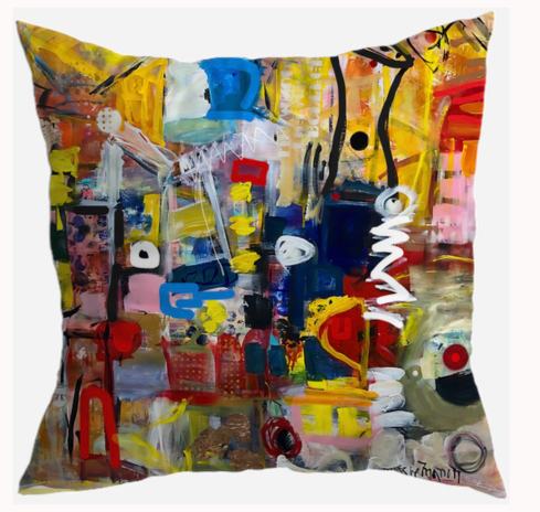 S7042 - Pillow 21 x 21 inches Organic Cotton Duck Canvas - Sunshine City