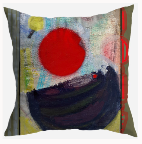 S7043 - Pillow 21 x 21 inches Organic Cotton Duck Canvas - Sunshine City Moon