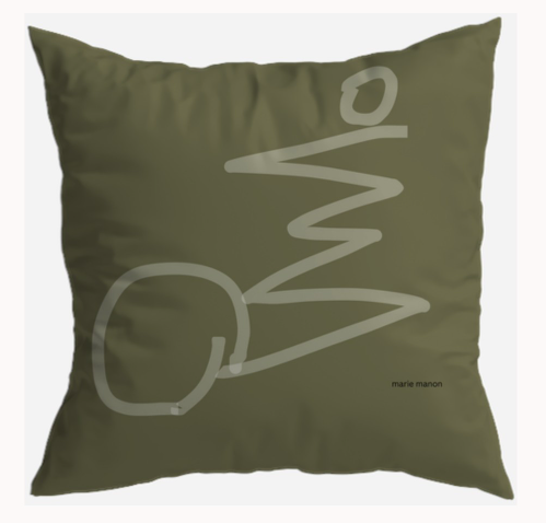 S7044 - Pillow 21 x 21 inches Organic Cotton Duck Canvas - Sunshine City ZigZag