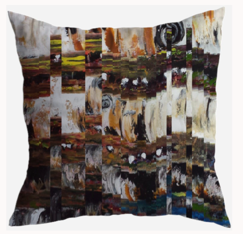 S7050 - Pillow 21 x 21 inches Organic Cotton Duck Canvas - Birch Trees