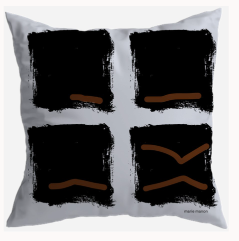 S7052 - Pillow 21 x 21 inches Organic Cotton Duck Canvas - Birch Trees Square White Barks