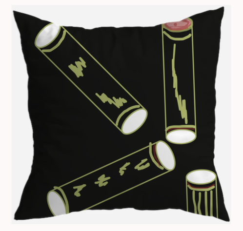 S7055 - Pillow 21 x 21 inches Organic Cotton Duck Canvas - Modern Trees Cilinders