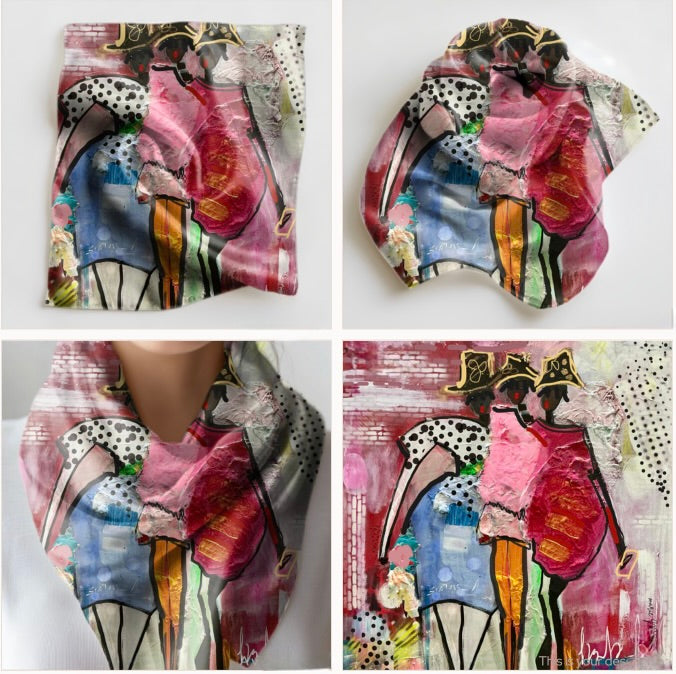 S6101 - "Sisters" Scarf - Modal/Cashmere 37”x37”