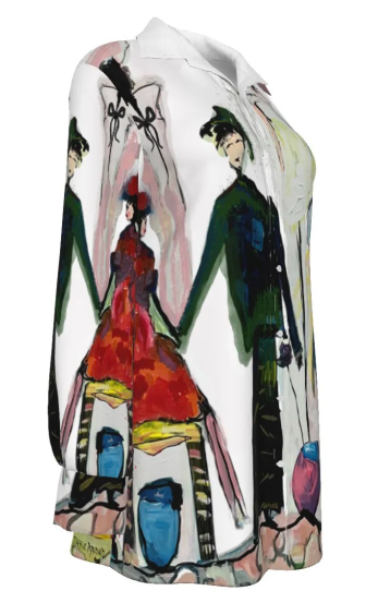 Women's Long Sleeve Art Shirt - Blouses