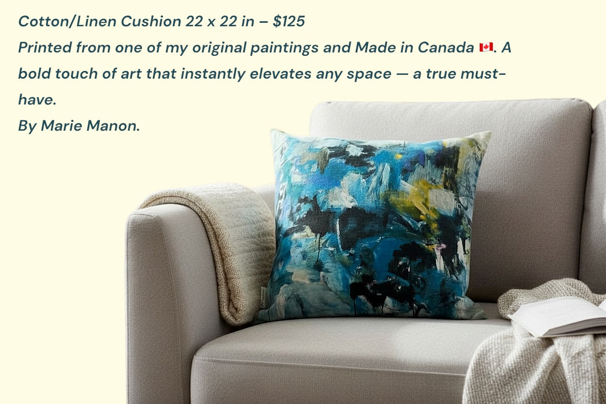 M7056 - pillow 22 x 22 inches Organic Cotton / Linen  - Living City🇨🇦