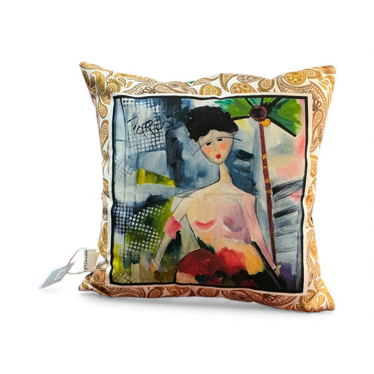 S7057 - pillow 18 x 18 inches Organic Cotton / Linen  - Juliette Reversible