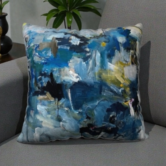 Pillow Cover 22 x 22 inches Organic Cotton / Linen  - Living City - Reversible