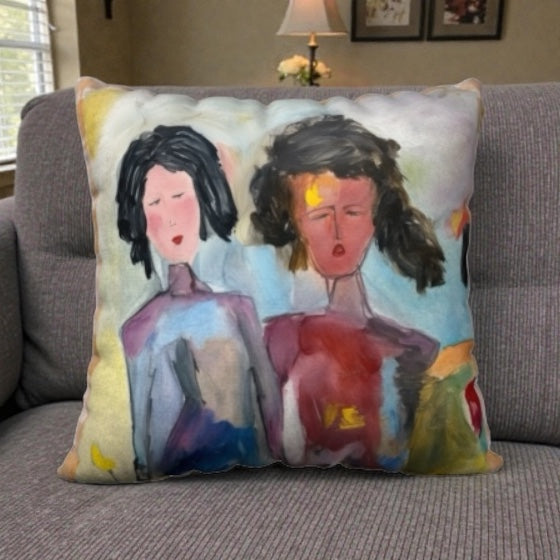 Pillow Cover 22 x 22 inches Organic Cotton / Linen  - Ma Jumelle - My Twin - Reversible