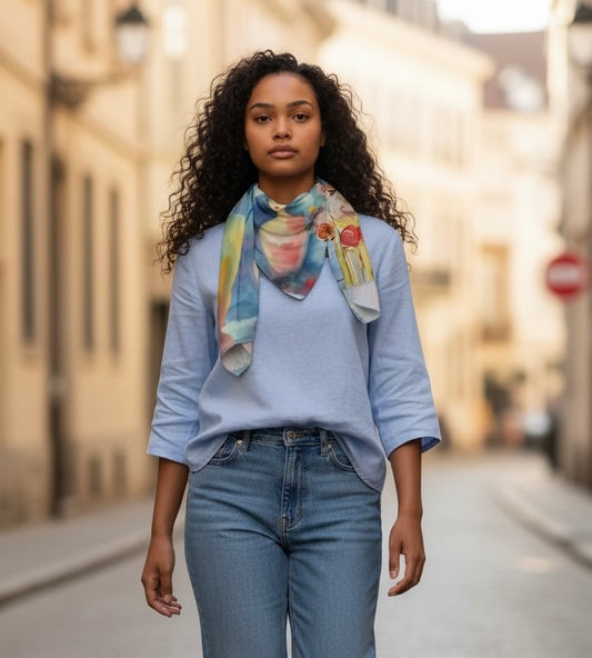 Silk & Cotton Scarf - Still With Me - Made in Canada