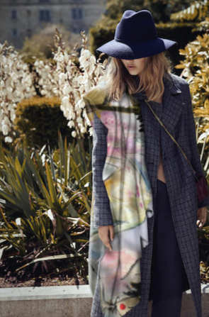 S6107 - "My Friends" Scarf - Modal/Cashmere 70"x27"